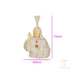 نمای نزدیک اویز ژوپینگ نگین‌دار کد X000830490
