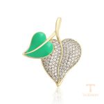 اویز ژوپینگ رنگ طلایی طرح طلا ۱۴ عیار نگین‌دار کد X000852233