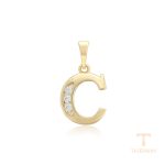 اویز ژوپینگ رنگ طلایی طرح طلا ۱۴ عیار نگین‌دار کد X000906002