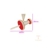 نمای نزدیک اویز ژوپینگ نگین‌دار رنگ ثابت کد X000937058