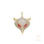 اویز ژوپینگ رنگ طلایی طرح طلا ۱۴ عیار نگین‌دار کد X000942207