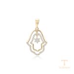 اویز ژوپینگ رنگ طلایی طرح طلا ۱۴ عیار نگین‌دار کد X000954831