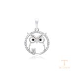 اویز ژوپینگ طلای سفید (رادیوم) نگین‌دار کد X000957530