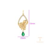 نمای نزدیک اویز ژوپینگ نگین‌دار رنگ ثابت کد X000964054