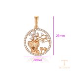 نمای نزدیک اویز ژوپینگ نگین‌دار رنگ ثابت کد X000977155