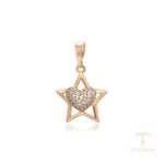 اویز ژوپینگ رنگ طلایی طرح طلا ۱۸ عیار نگین‌دار کد X001020973