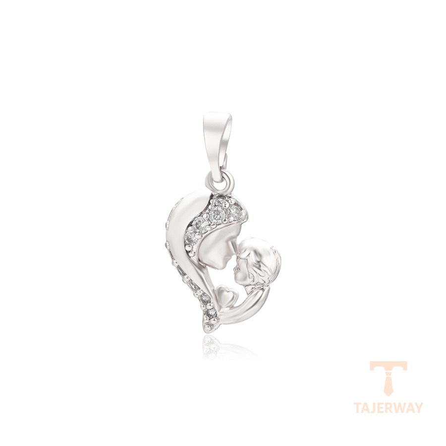 اویز ژوپینگ طلای سفید (رادیوم) نگین‌دار کد X001121680