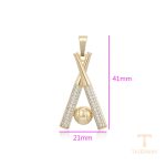 نمای نزدیک اویز ژوپینگ نگین‌دار رنگ ثابت مناسب پوست حساس کد X001177861