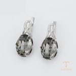 نمای نزدیک گوشواره ژوپینگ نگین‌دار رنگ ثابت کد 14E25011817