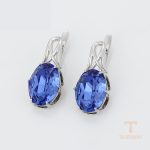 نمای نزدیک گوشواره ژوپینگ نگین‌دار رنگ ثابت کد 14E25011818