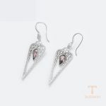 نمای نزدیک گوشواره ژوپینگ نگین‌دار کد 14E2511901