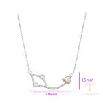 گردنبند ژوپینگ طلای سفید (رادیوم) نگین‌دار کد 14N25011543