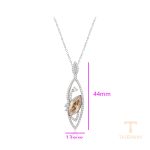 نمای نزدیک گردنبند ژوپینگ نگین‌دار کد 14N25011566