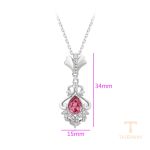 نمای نزدیک گردنبند ژوپینگ نگین‌دار رنگ ثابت کد 14N25011806