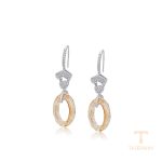 گوشواره ژوپینگ طلای سفید (رادیوم) نگین‌دار کد 1010058071