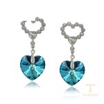 گوشواره ژوپینگ طلای سفید (رادیوم) نگین‌دار کد 10486016