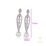 نمای نزدیک گوشواره ژوپینگ نگین‌دار کد 14E2521805
