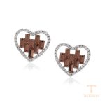 نمای نزدیک گوشواره ژوپینگ نگین‌دار کد 14E2541101
