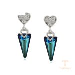 گوشواره ژوپینگ طلای سفید (رادیوم) نگین‌دار کد 810626744
