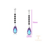 نمای نزدیک گوشواره ژوپینگ نگین‌دار کد 810655955
