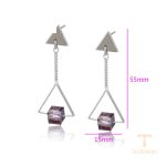 نمای نزدیک گوشواره ژوپینگ نگین‌دار رنگ ثابت کد 810658205