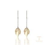 گوشواره ژوپینگ طلای سفید (رادیوم) نگین‌دار کد 810680446