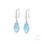 گوشواره ژوپینگ طلای سفید (رادیوم) نگین‌دار کد 92641-A18