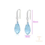 نمای نزدیک گوشواره ژوپینگ نگین‌دار رنگ ثابت کد 92641-A18
