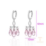نمای نزدیک گوشواره ژوپینگ نگین‌دار کد 93297-A4
