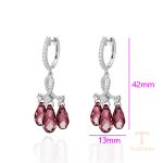 نمای نزدیک گوشواره ژوپینگ نگین‌دار کد 93297-A6