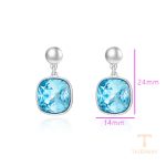 گوشواره ژوپینگ طلای سفید (رادیوم) نگین‌دار کد 93313-A18