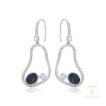 نمای نزدیک گوشواره ژوپینگ نگین‌دار کد 93835-A13