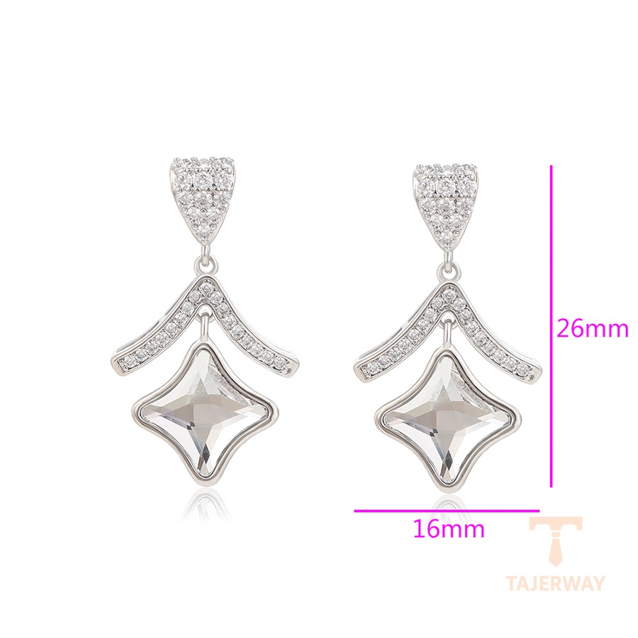 نمای نزدیک گوشواره ژوپینگ نگیندار کد A00607420
