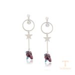 گوشواره ژوپینگ طلای سفید (رادیوم) کد A00609755