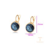 نمای نزدیک گوشواره ژوپینگ نگین‌دار رنگ ثابت کد A00610717