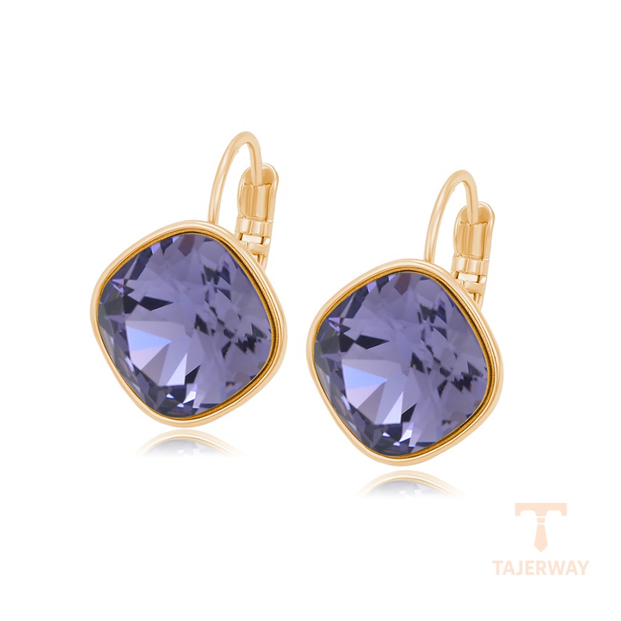 گوشواره ژوپینگ رنگ طلایی طرح طلا ۱۸ عیار نگین‌دار کد A00611571