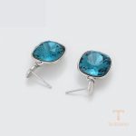 گوشواره ژوپینگ طلای سفید (رادیوم) نگین‌دار کد A00621895
