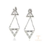 گوشواره ژوپینگ طلای سفید (رادیوم) نگین‌دار کد A00660008