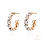 نمای نزدیک گوشواره ژوپینگ نگین‌دار کد X000448080