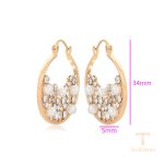 نمای نزدیک گوشواره ژوپینگ نگین‌دار رنگ ثابت کد X000649435
