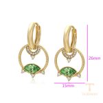 نمای نزدیک گوشواره ژوپینگ نگین‌دار کد X000779338