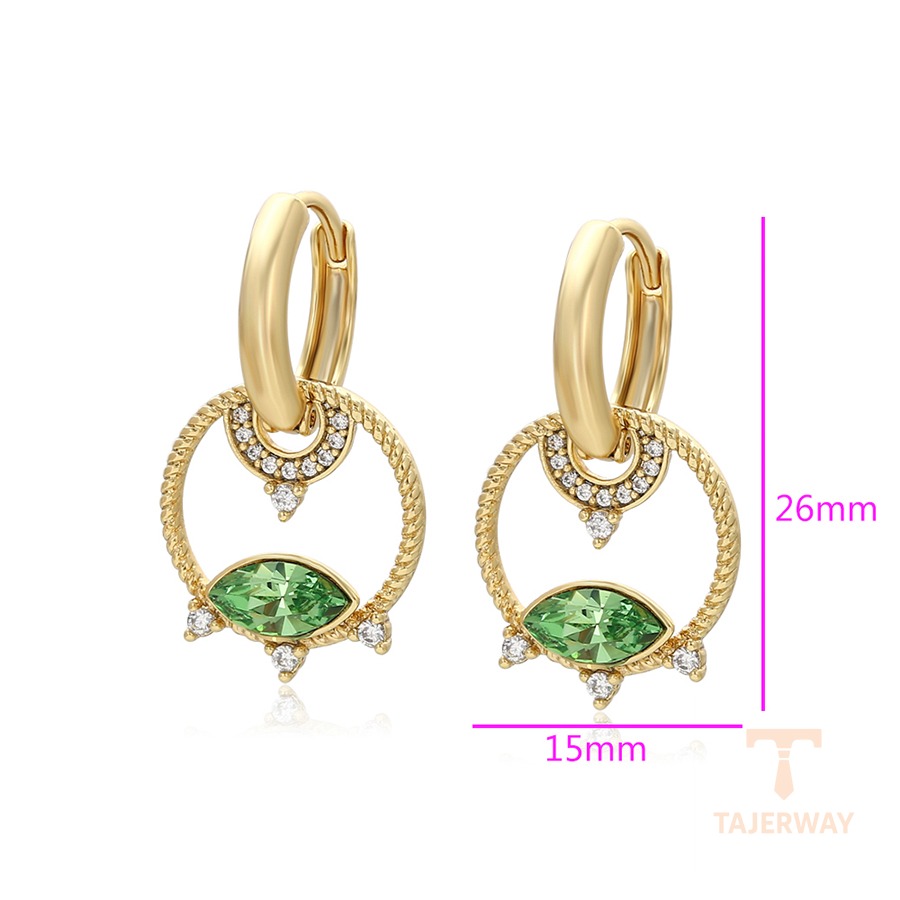نمای نزدیک گوشواره ژوپینگ نگیندار کد X000779338