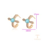 نمای نزدیک گوشواره ژوپینگ نگین‌دار کد X000844456
