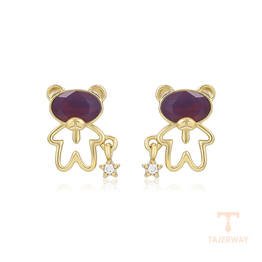 گوشواره ژوپینگ رنگ طلایی طرح طلا ۱۴ عیار کد X000928012