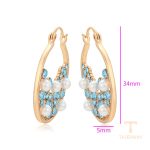 نمای نزدیک گوشواره ژوپینگ نگین‌دار کد X000971515