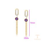 نمای نزدیک گوشواره ژوپینگ نگین‌دار کد X000986897