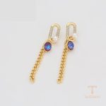 نمای مدل قفل و اتصالات گوشواره ژوپینگ وزن 10.38 گرم کد X000986897