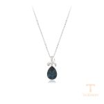 گردنبند ژوپینگ طلای سفید (رادیوم) نگین‌دار کد 14N2541506