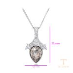 نمای نزدیک گردنبند ژوپینگ نگین‌دار رنگ ثابت کد 43481-crystalrosepatina