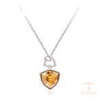 گردنبند ژوپینگ طلای سفید (رادیوم) نگین‌دار کد 43969-A10